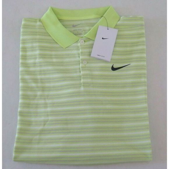 Nike BV0363 736 Men's Sz XL Lemon Twist Dri-FIT Victory Striped Golf Polo - Picture 7 of 10